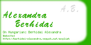 alexandra berhidai business card